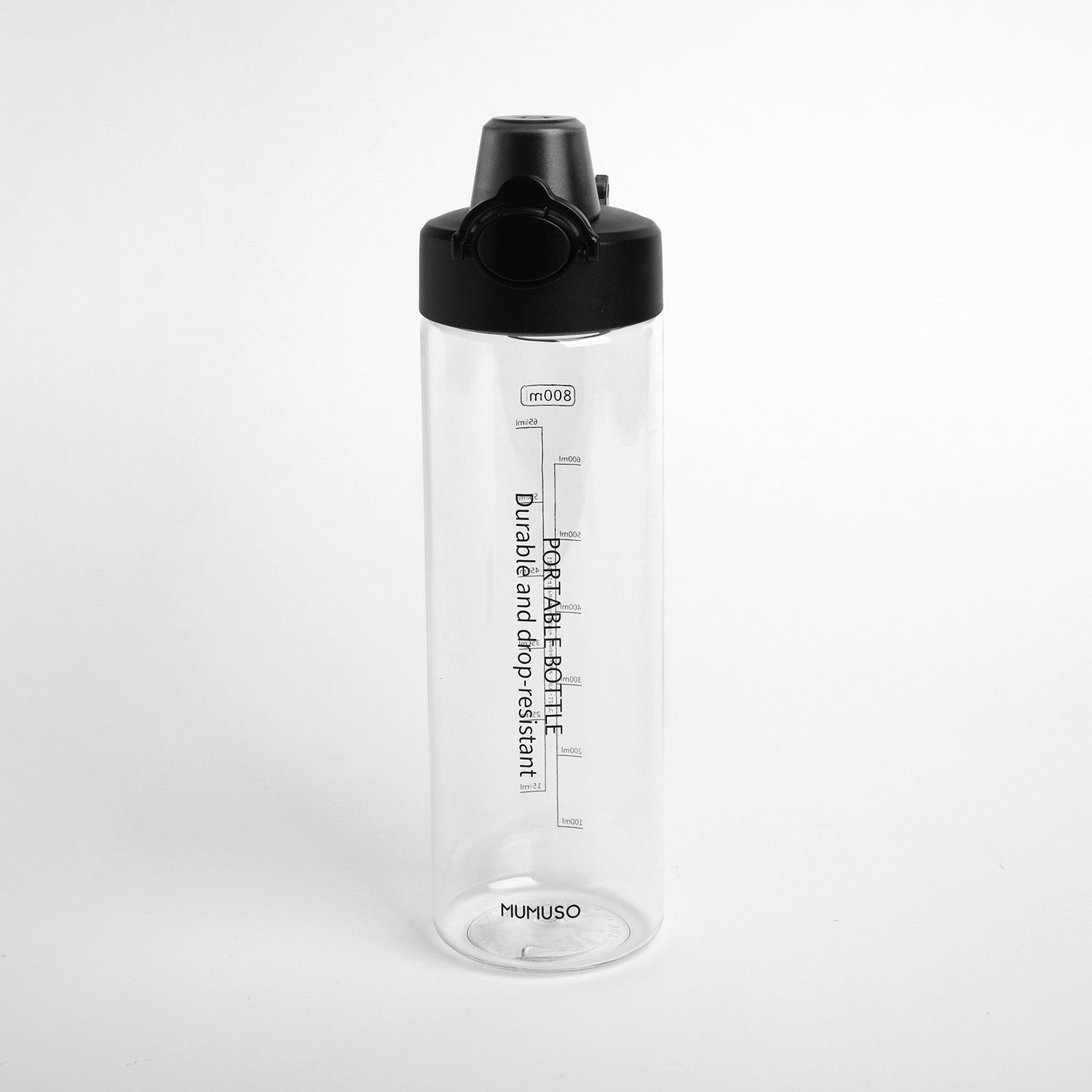 Botella Plástico Deportivo con Tapón Flip Negro 280 ml