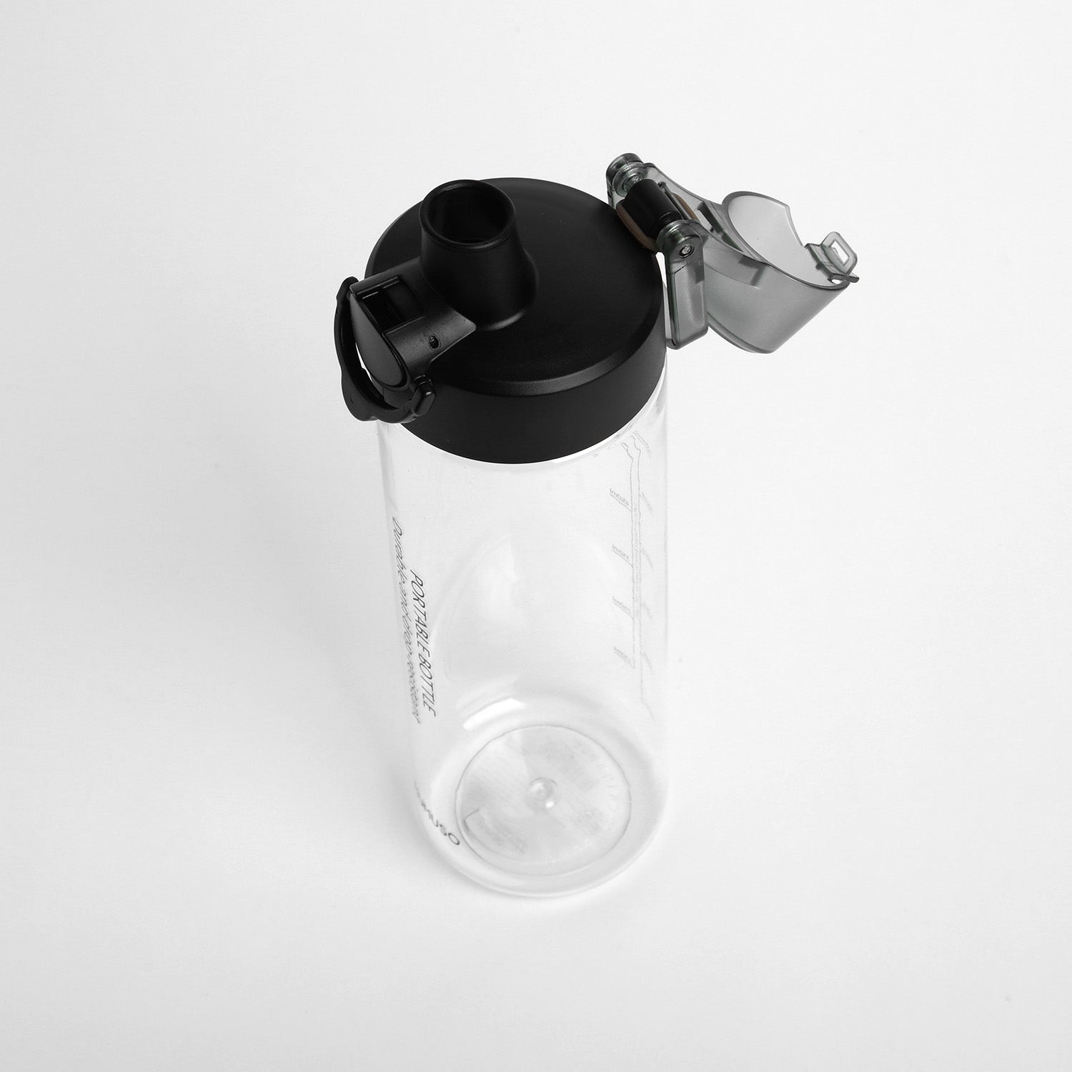 Botella Plástico Deportivo con Tapón Flip Negro 280 ml