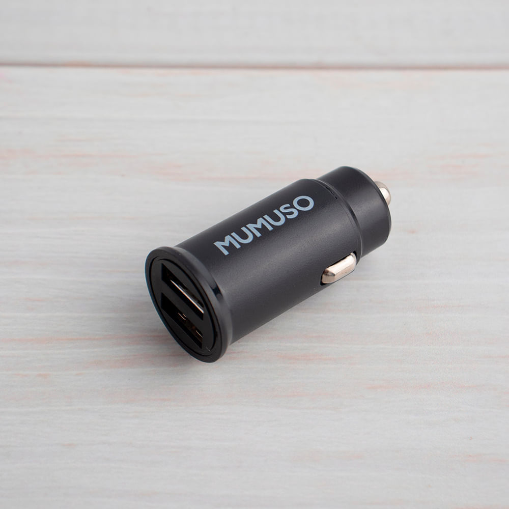 Cargador De Auto Con Doble Puerto Usb 2.4A Negro