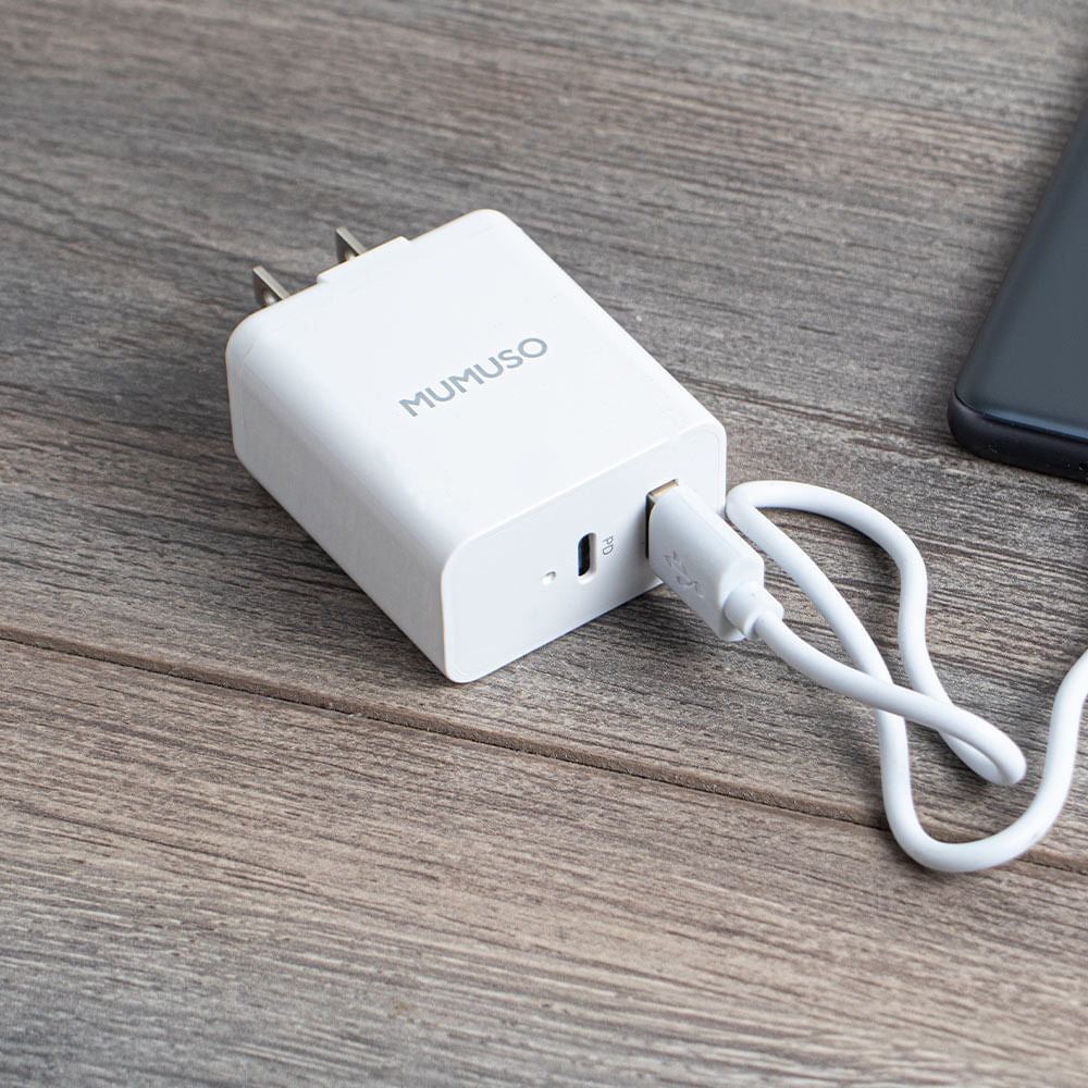 Cargador Rápido de Puerto Doble 20W Pd Y 18W Qc 3.0 Blanco