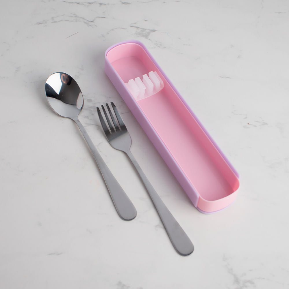 Juego De Cubiertos De 2 Piezas Rosa