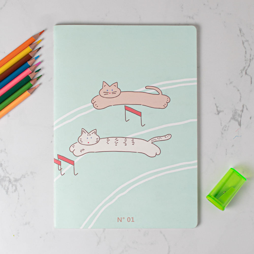 B5 Stitched Notebook Cat Colorful Inner Pages