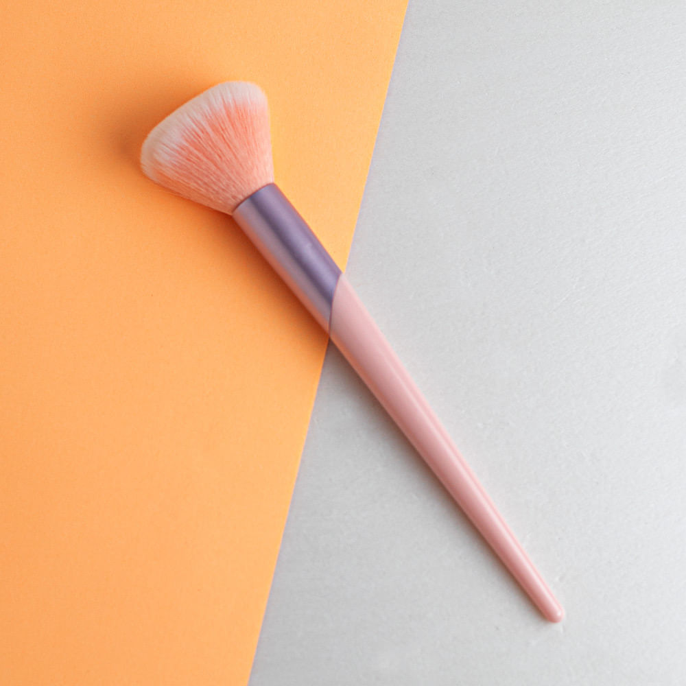 Brocha Para Maquillaje De Polvo Rosa Bebé