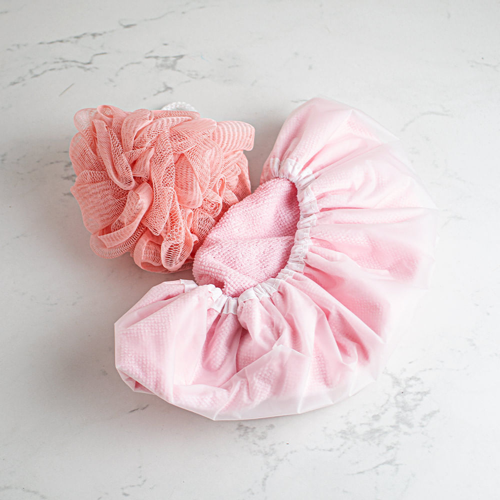 Set De Baño Gorro De Ducha Y Esponja De Baño