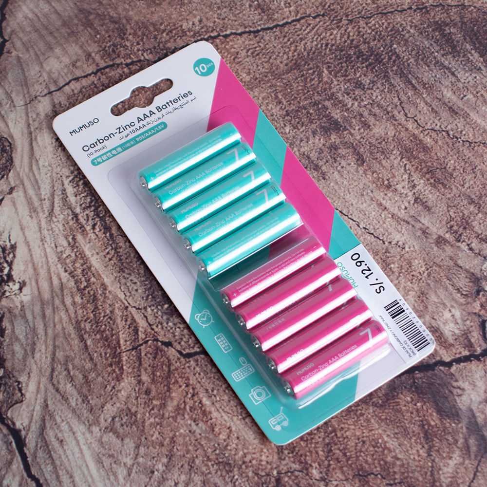 Pilas De Carbono Y Zing "Aaa" Pack X 10