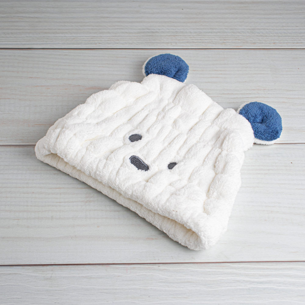 Gorro Tipo Toalla Secador De Cabello Infantil Blanco