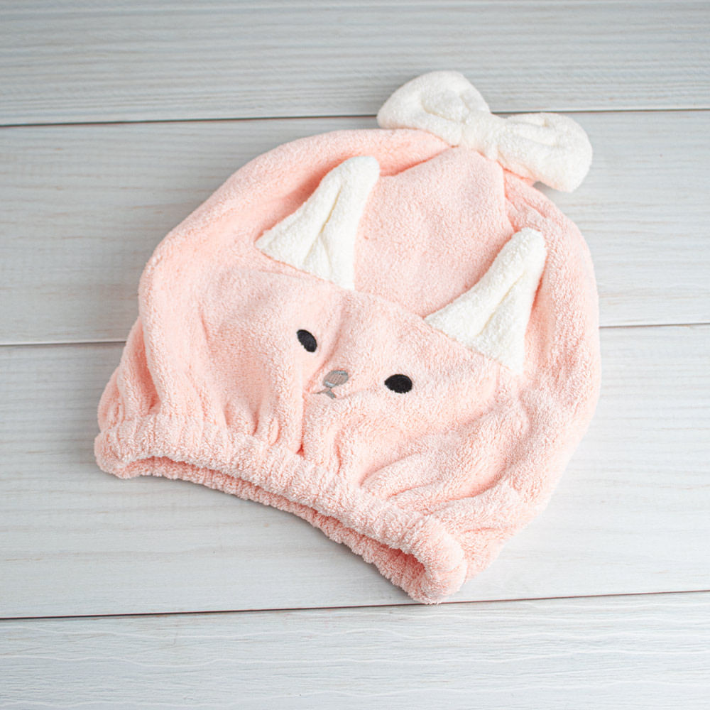 Gorro Secador De Cabello Orejita De Gato Bowtie Rosa