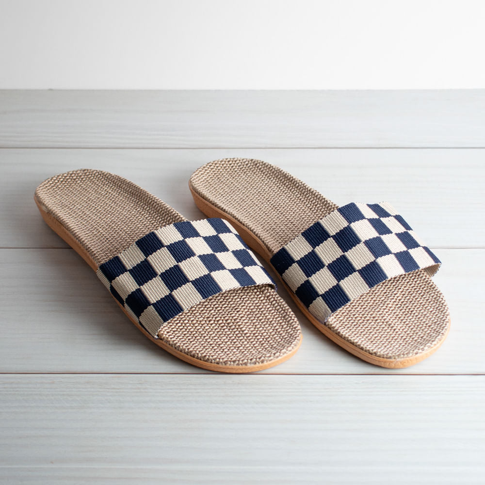 Sandalias Cuadros Azul Marino Talla 40-41