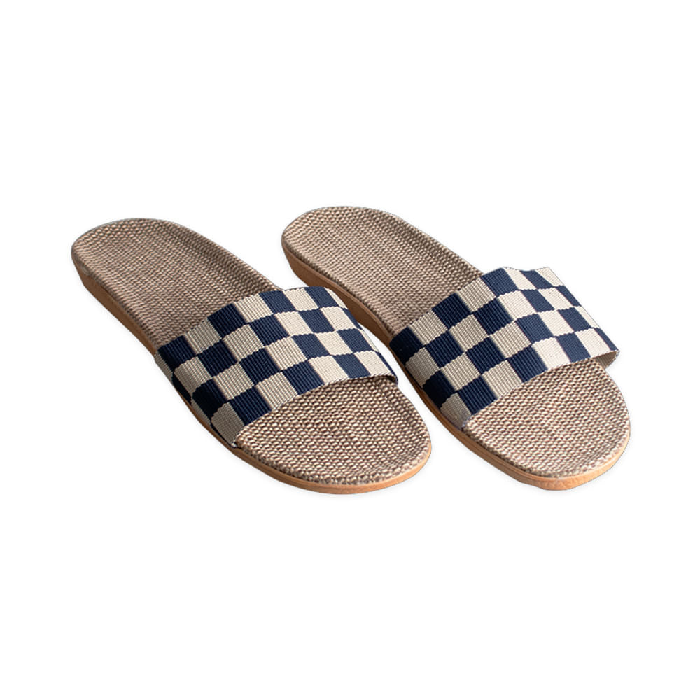 Sandalias Cuadros Azul Marino Talla 44-45