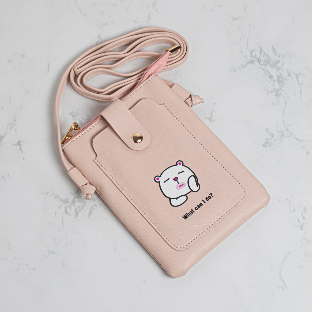 Crossbody Cellphone Bag Cartoon Pink