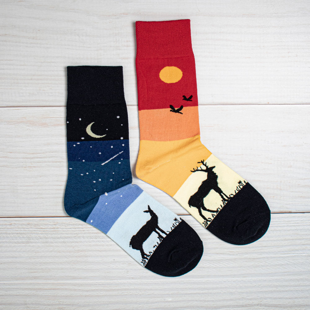 Animal Crew Socks 1 Pair Gradient Color