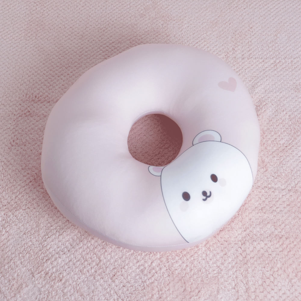 Almohada Forma De Donut Para Dormir De Lado Rosa