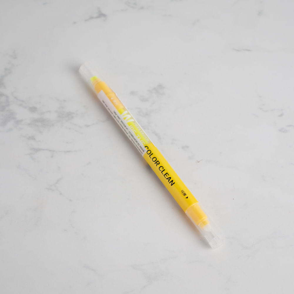 Boligrafo Fluorescente Doble Cabezal Amarillo