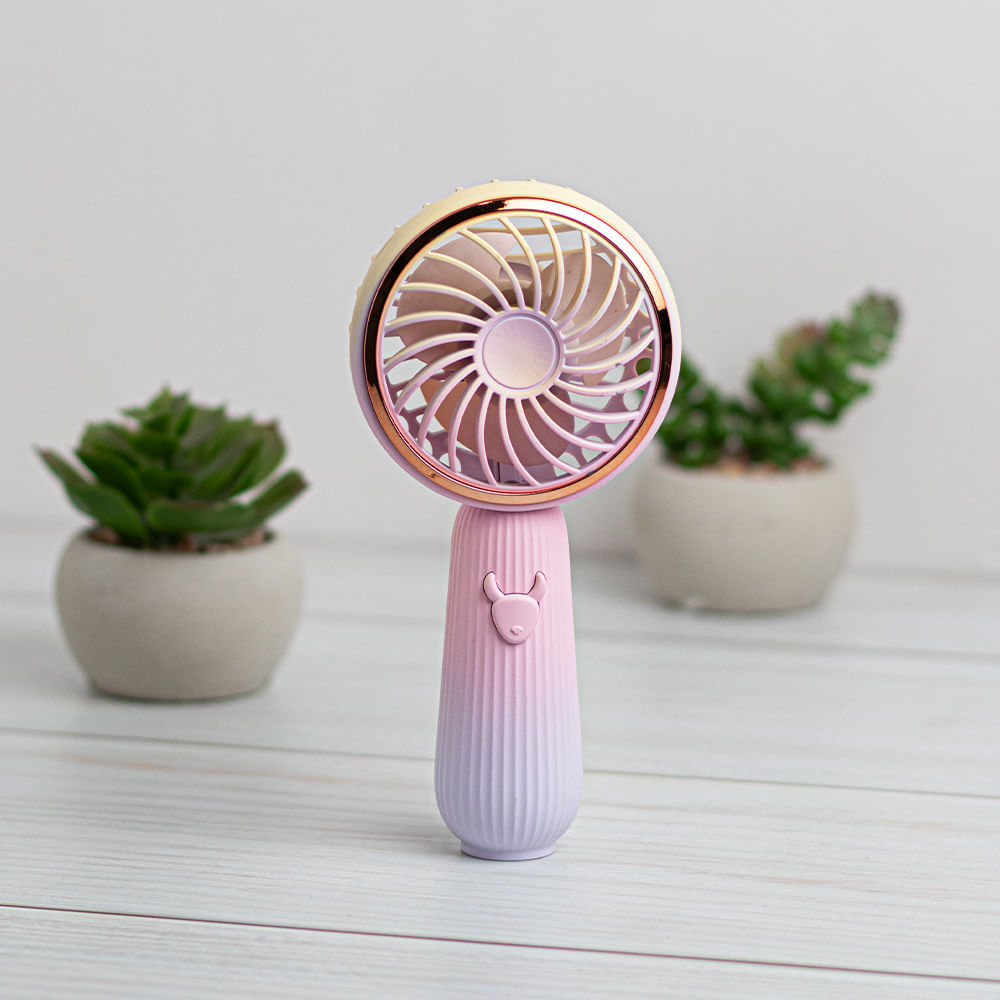 Ventilador De Mano Electroplateado Gradado Púrpura 2