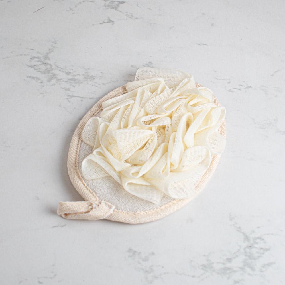 Almohadilla Exfoliante con Esponja de Baño Beige