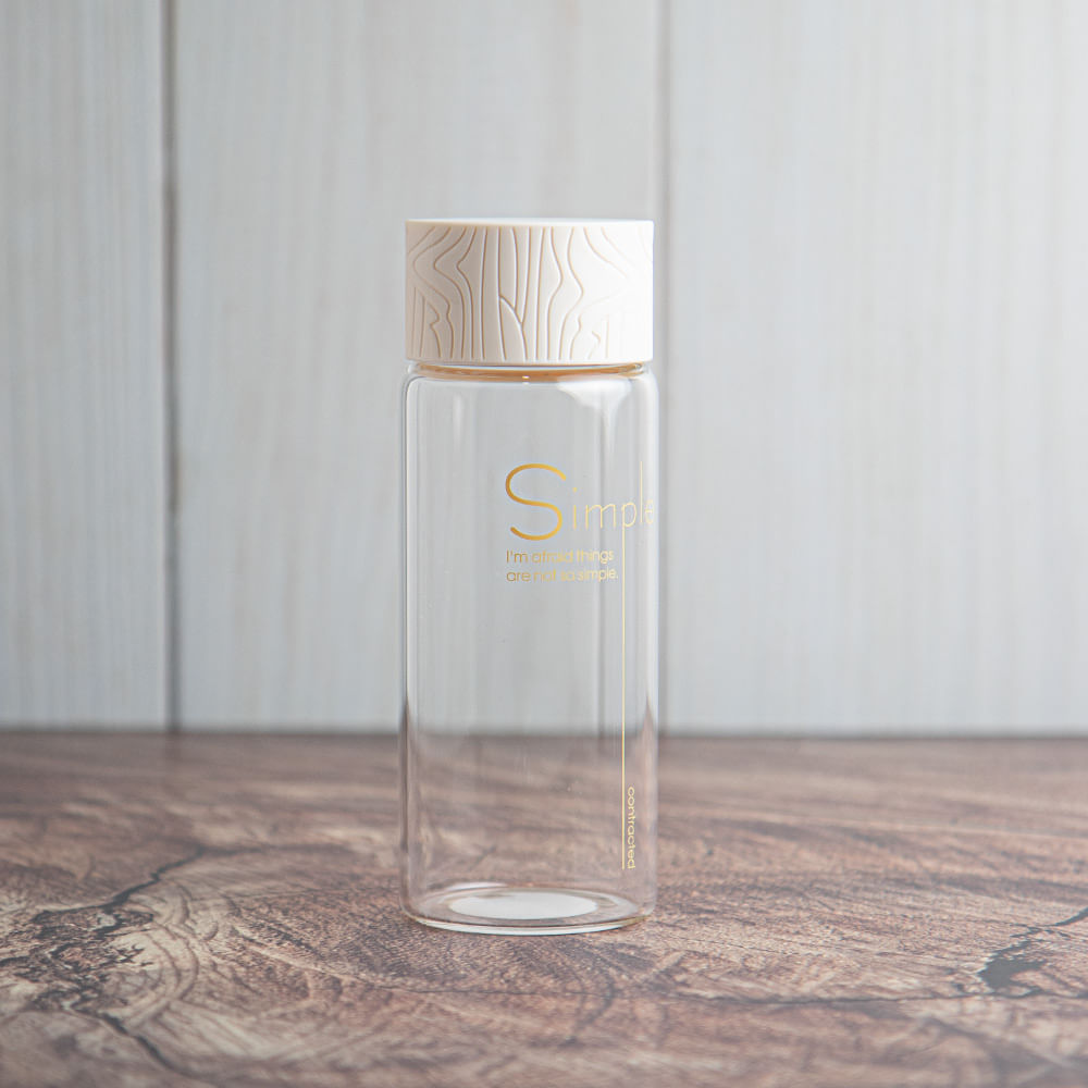 Botella Cristal Tapa Estructura-300Ml Kaki