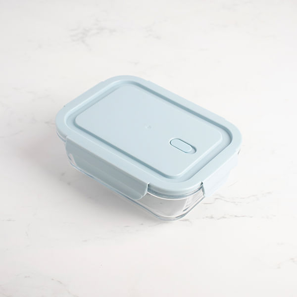 Taper Alimentos Vidirio 680 M Rectangular Azul
