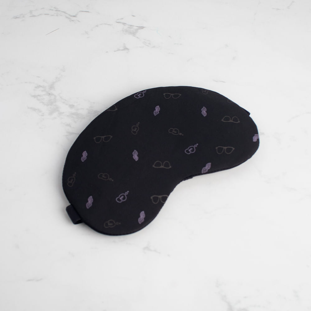 Antifaz Protector De Ojos Estampado Negro