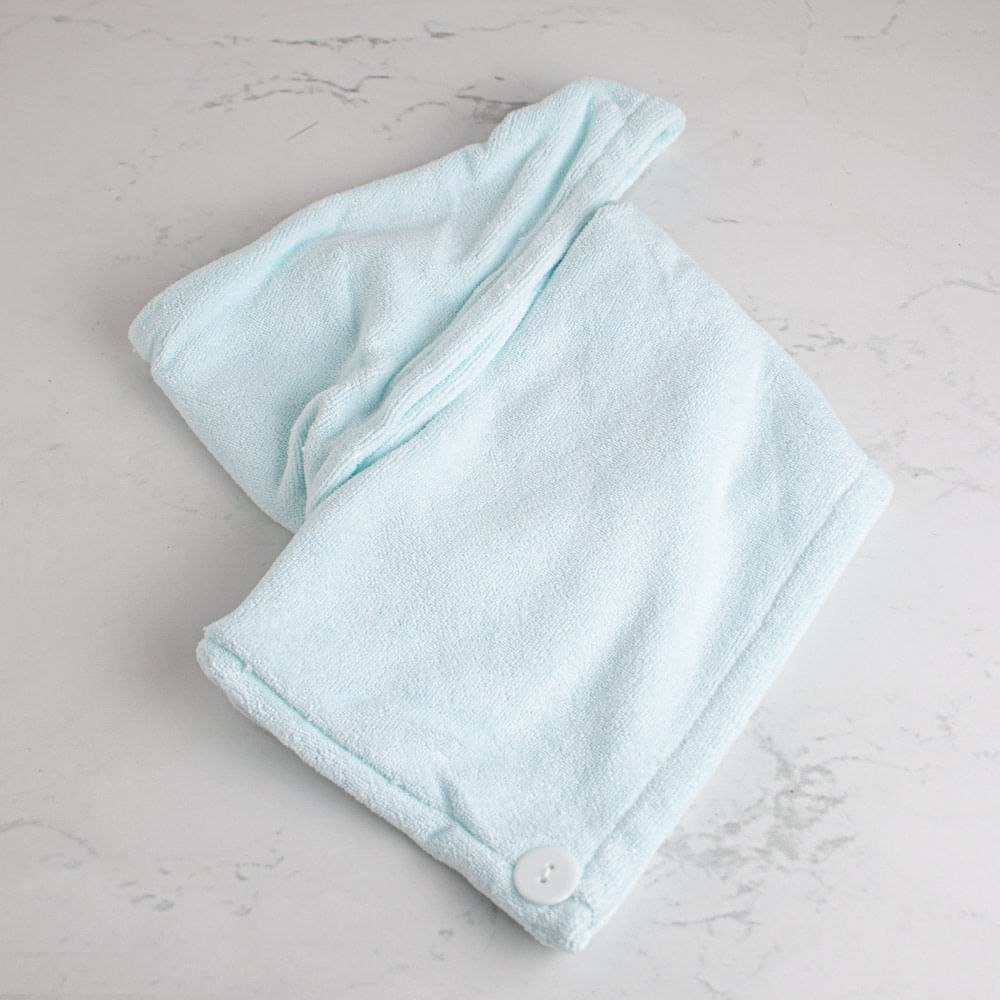 Toalla para Secado de Cabello Celeste