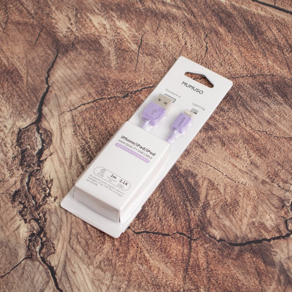 Cable Usb De Alta Calidad Para Iphone Ipad Ipod 2.1A Color Morado