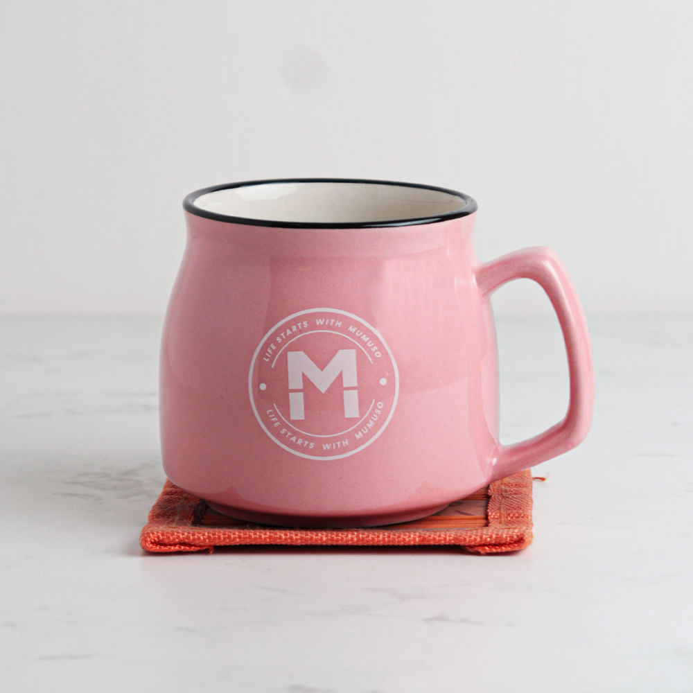 Large Ceramic Mug Pink 350Ml
