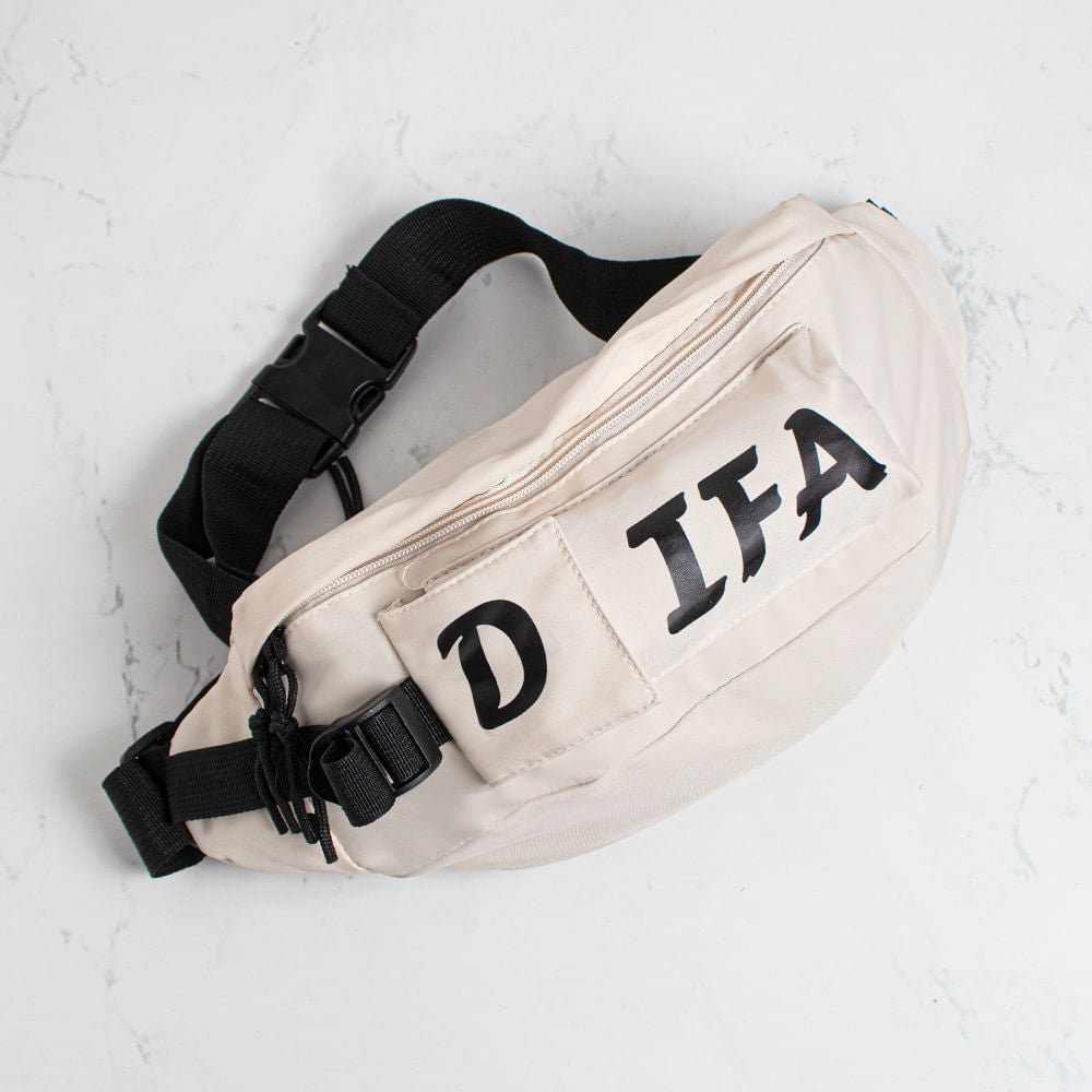 Lettered Waist Bag-Apricot