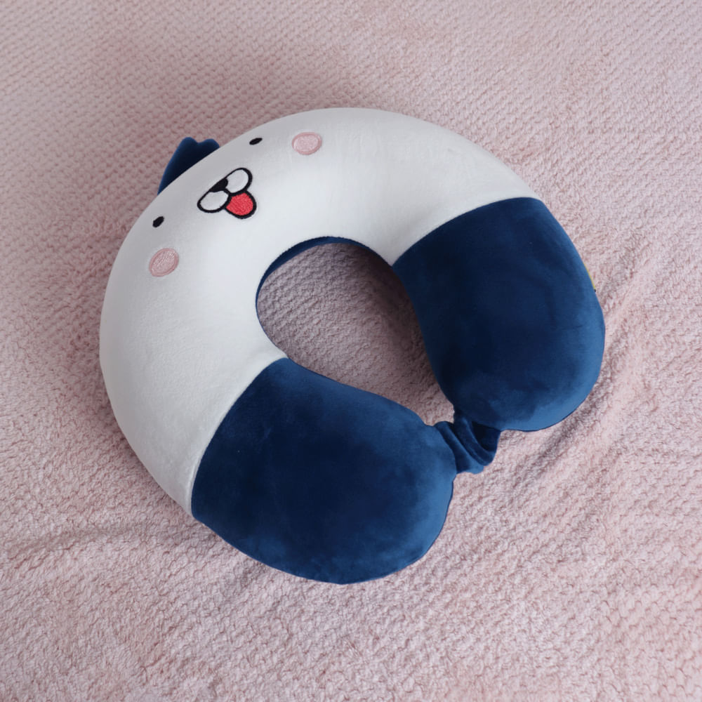 Almohada De Cuello En Forma De U De Espuma De Memoria Osito De Dibujos Animados Azul