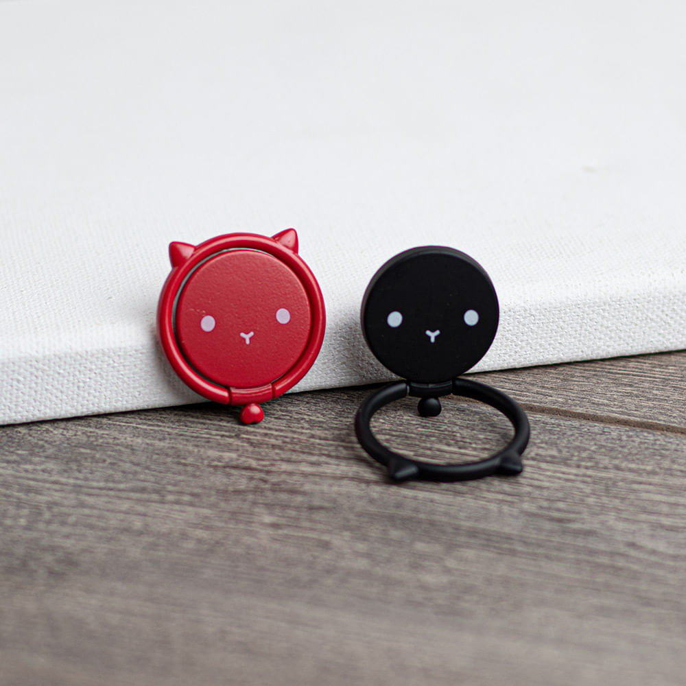 Anillo Con Alas De Angel Rojo - Negro