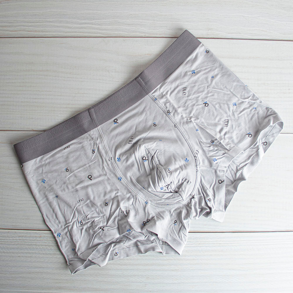 Boxer Sin Costuras Con Letras Para Hombre Gris L