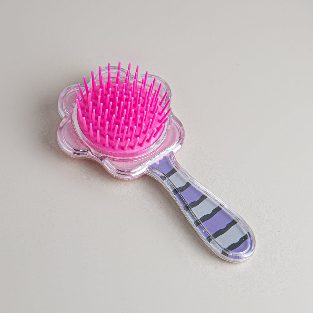 Mini Cepillo Para Cabello Pata De Gato Rosa