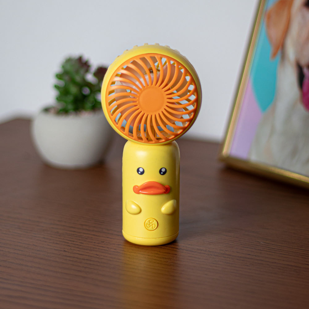 Mini Ventilador De Mano Pato Pequeño Amarillo