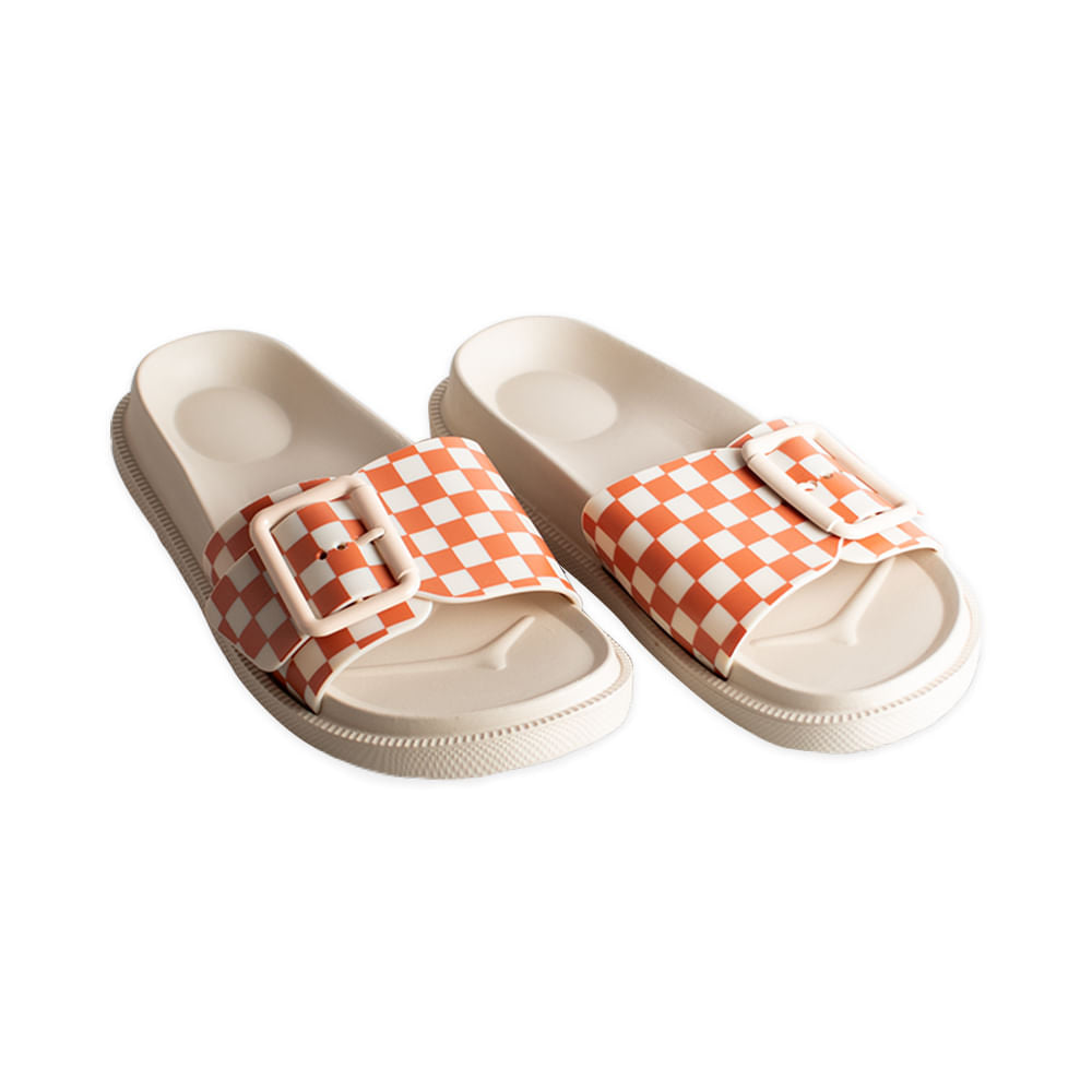 Pantuflas Modernas Cuadros Apricot Talla 39