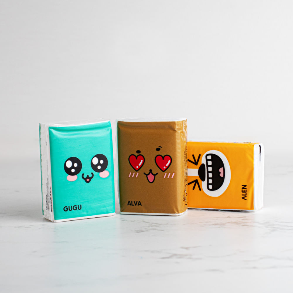 Pañuelos De Bolsillo Mojables Mumu Family Pack X 6