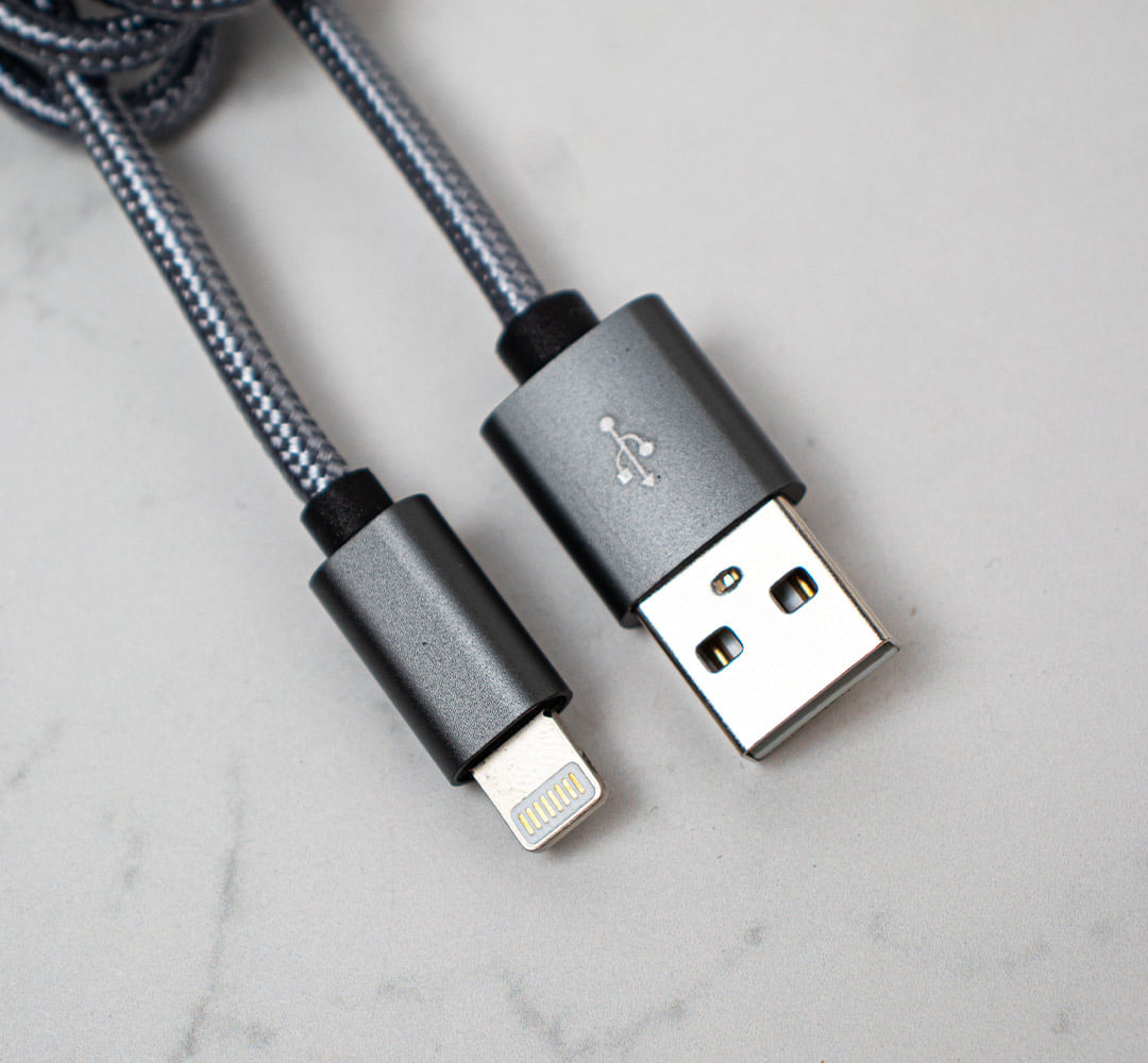 Cable Rayo A Usb Trenzado Nylon Gris