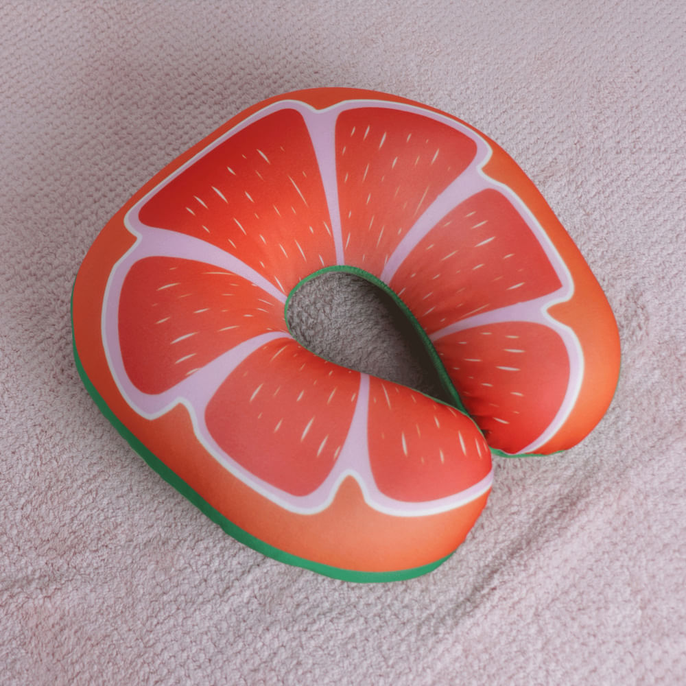 Almohada De Cuello En Forma De Partículas En U Pomelo Rojo