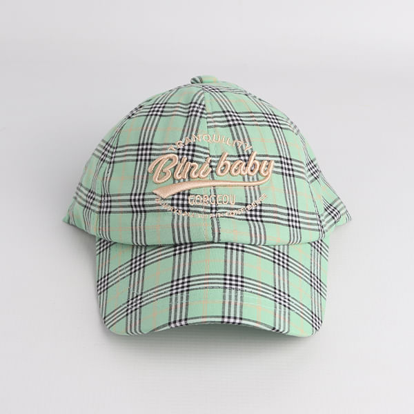 Gorra de Niños Beísbol Cuadros Verde