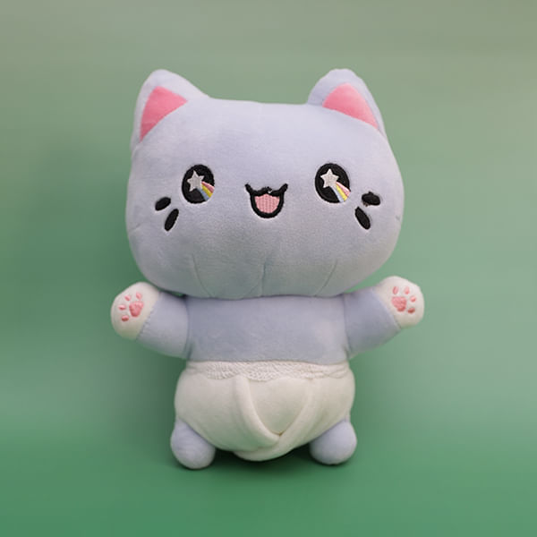 Peluche Lindo Gatito Azul De 25Cm