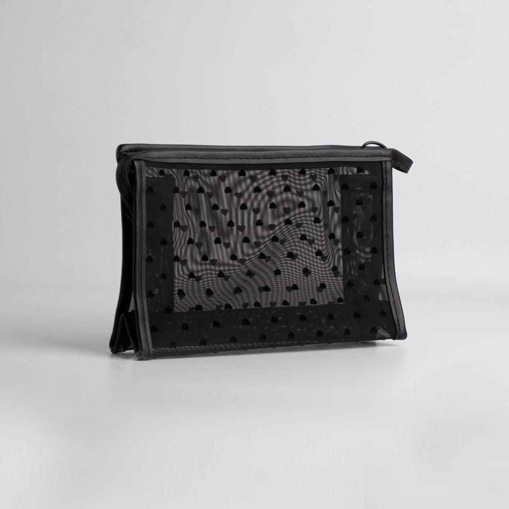 Cartuchera Portátil Corazón Negro