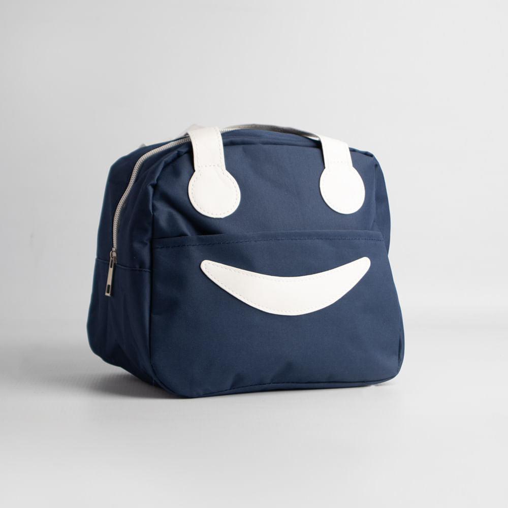 Bolsa Para Transporte De Alimentos Cara Sonriente Azul Marino