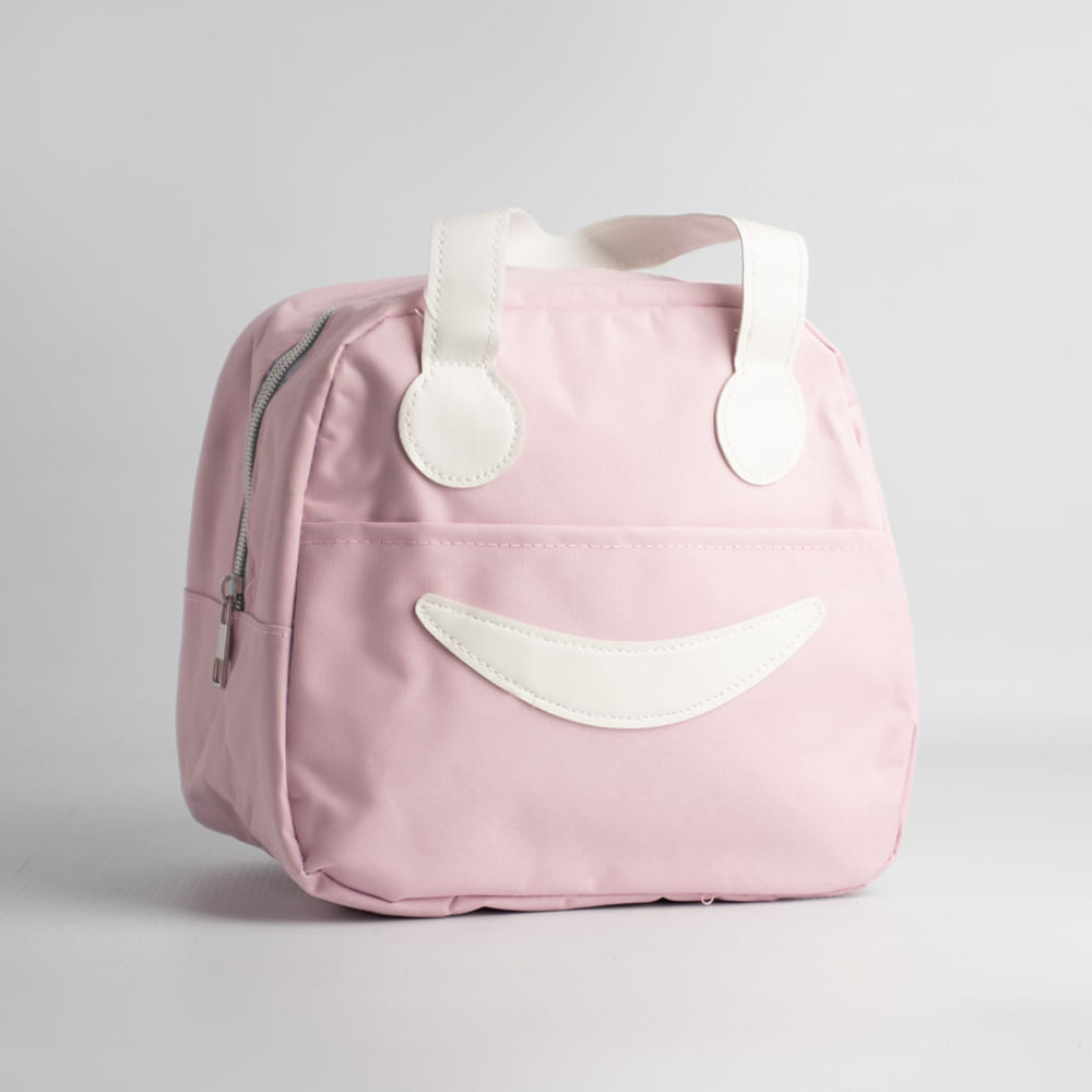 Bolsa Para Transporte De Alimentos Cara Sonriente Rosa