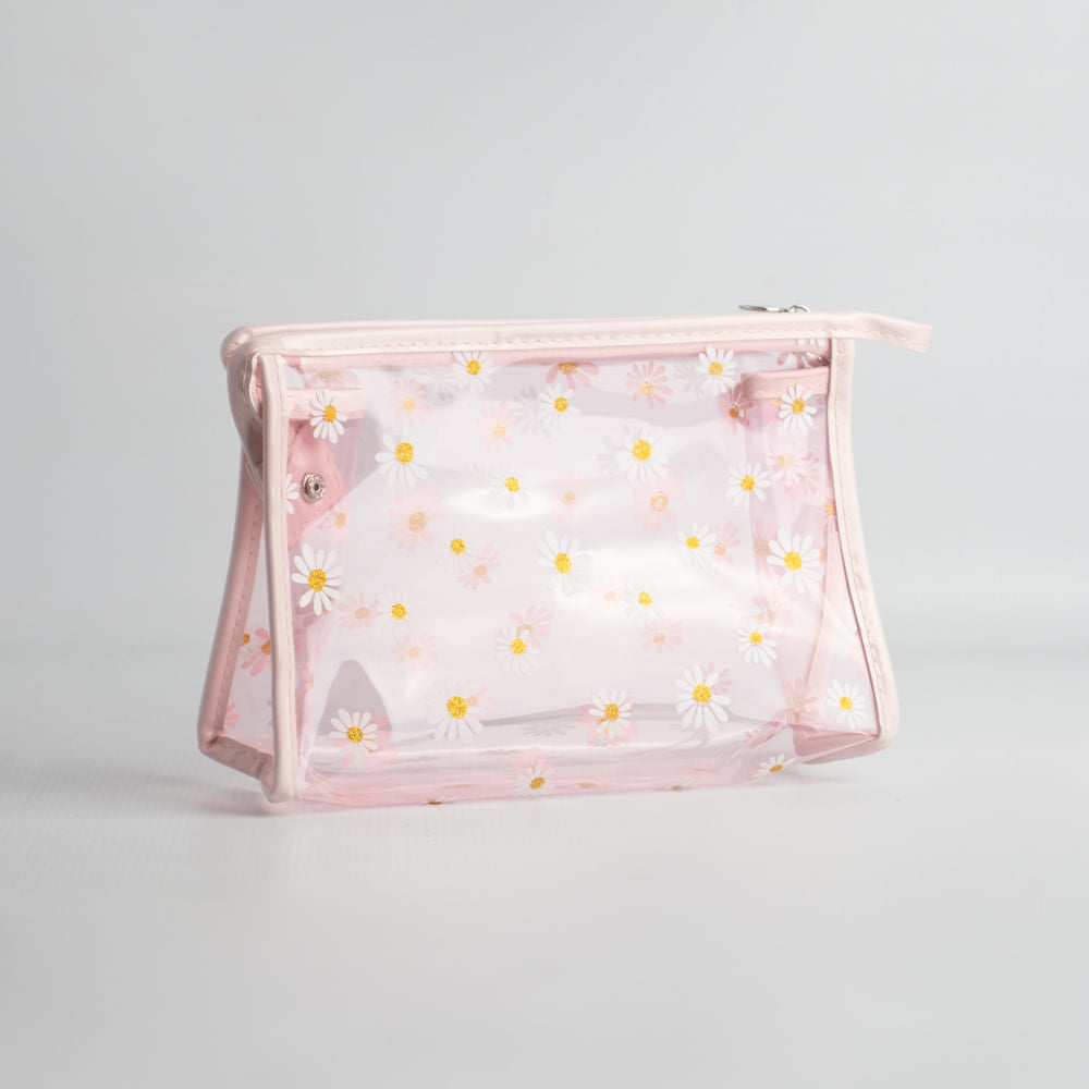 Bolso Transparente Margarita Rosa