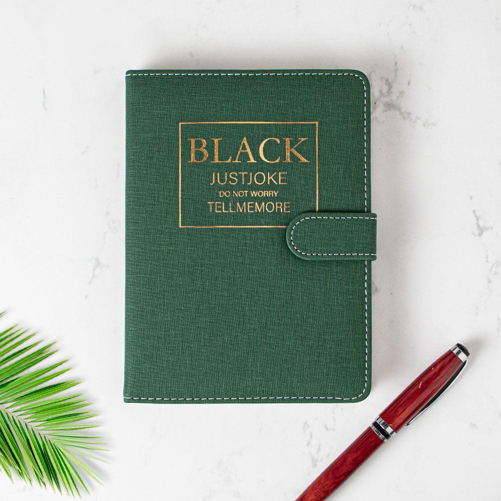 Pu Notebook With Magnetic Clasp 36K Blackish Green