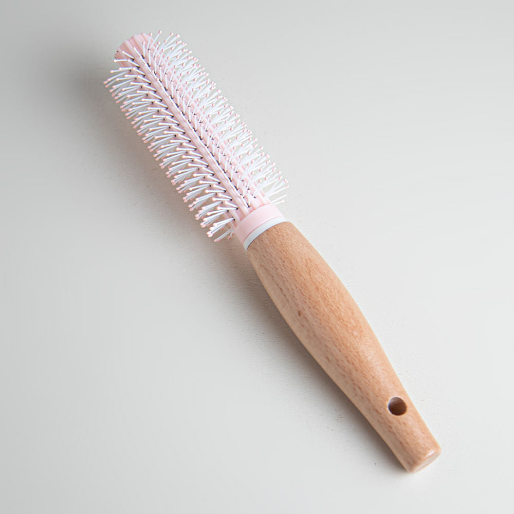 Cepillo Para Cabello En Forma Redondo Rosa