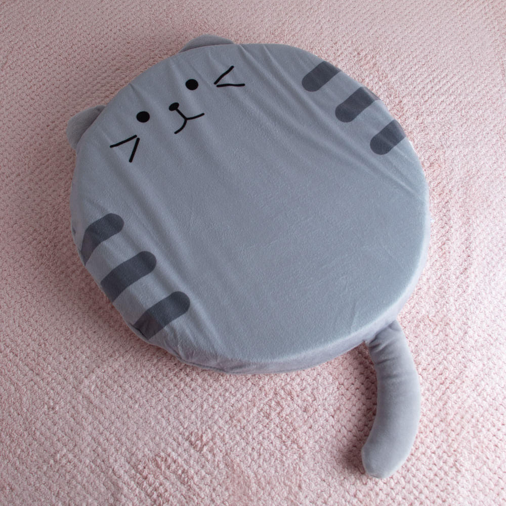 Cojín De Asiento Redondo Viscoelástico Gato Gris