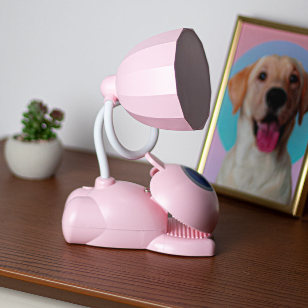 Lámpara De Escritorio Moldeable Con Clip Rosa Led