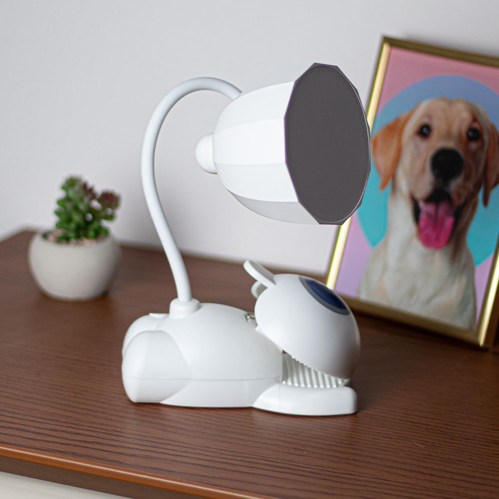 Lámpara De Escritorio Moldeable Con Clip Blanco Led