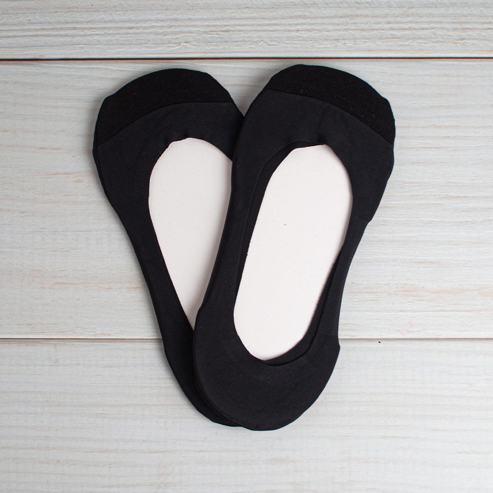 Calcetines Silky No Show De Empalme Color 2 Pares Negro