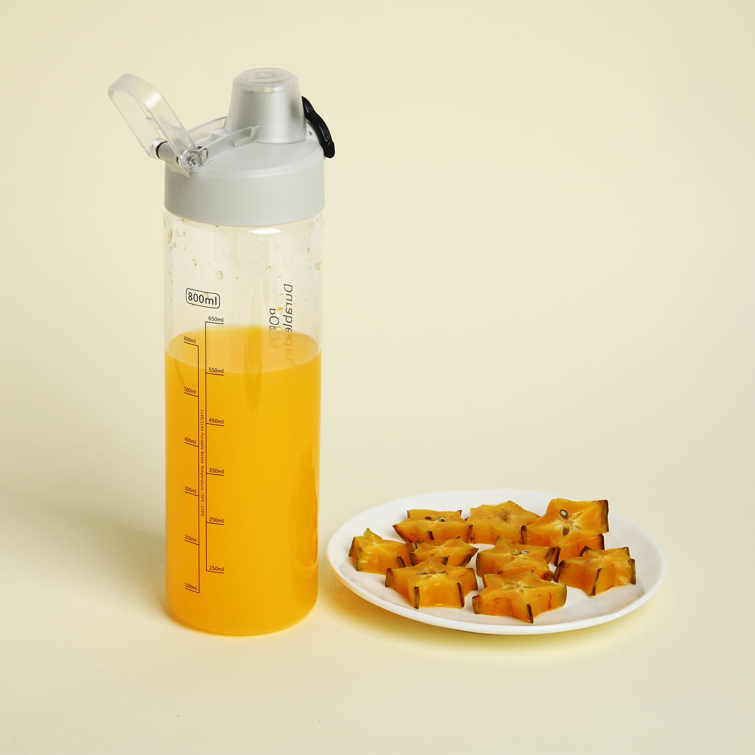 Botella Deportiva con Tapón Flip Gris 800ml