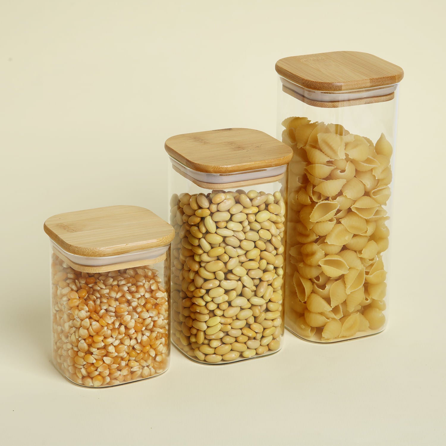 Recipiente de Almacenamiento Cuadrado de Vidrio 500 ml