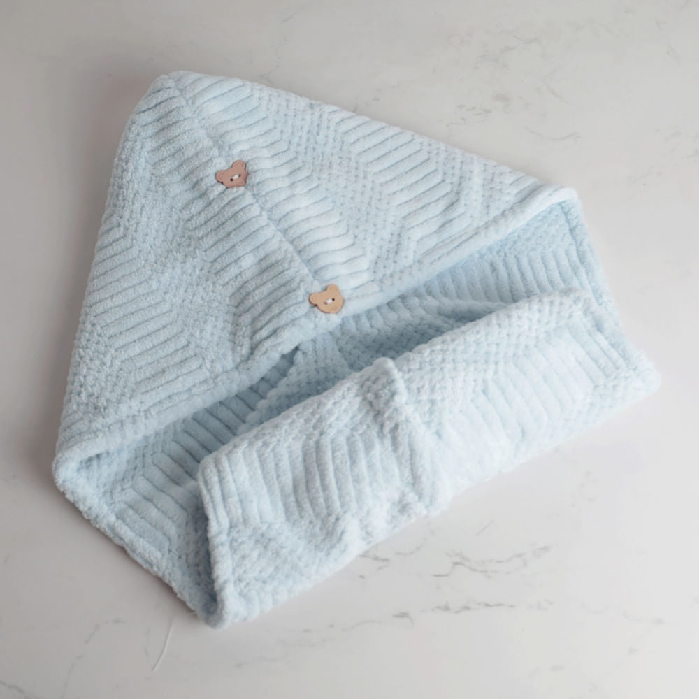 Toalla para Cabello Gruesa Azul